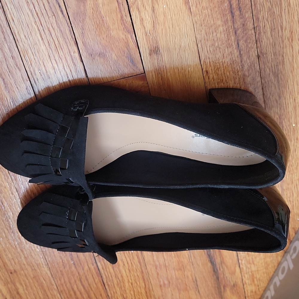 Cloudwalkers Paulina Fringe Patent Black Heels